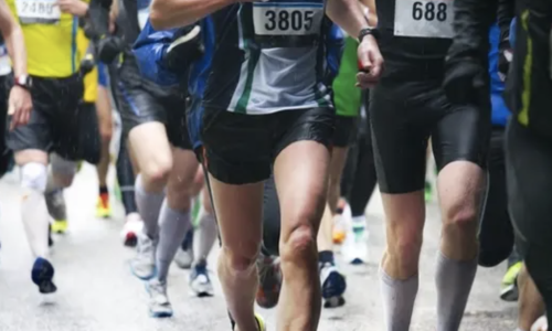 Runners running in a marathon