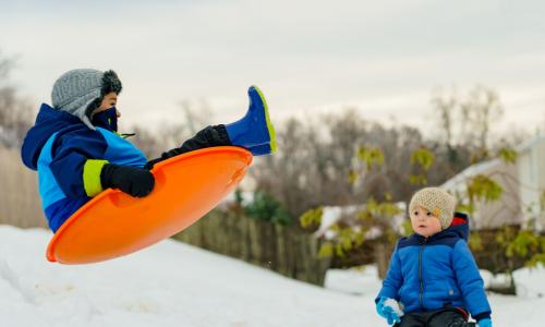 kids sledding