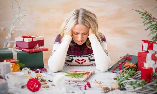 Woman suffering from holiday stress and anxiety