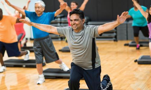 YMCA senior group exercise class