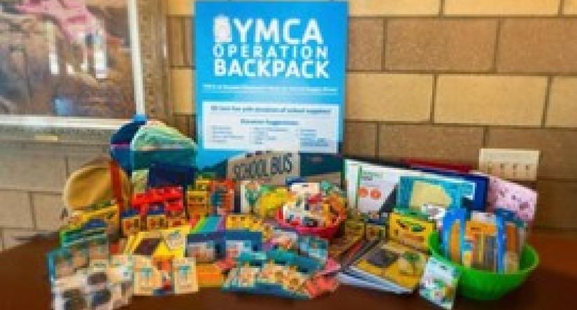 YMCA's Operation Backpack donated items